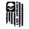 Combat Veteran Tattered Flag Military- Vinyl Decal Sticker - CHOOSE Size & Color