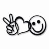 PEACE LOVE HAPPINESS Symbols Emoji - Vinyl Decal Sticker - CHOOSE Size & Color