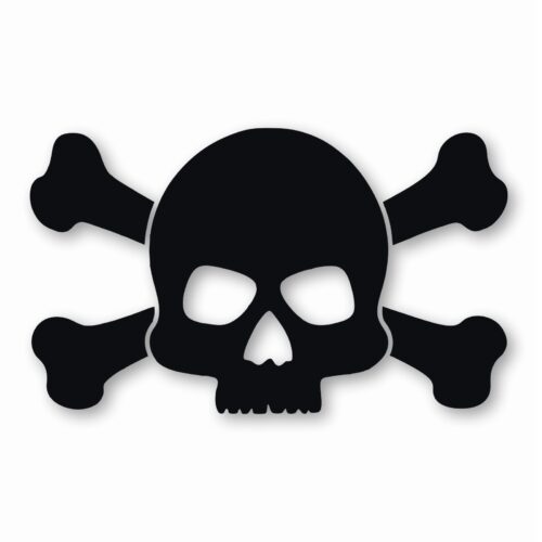 Skull and Crossbones - Vinyl Decal Sticker - CHOOSE Size & Color