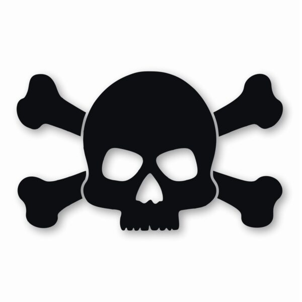 Skull and Crossbones - Vinyl Decal Sticker - CHOOSE Size & Color