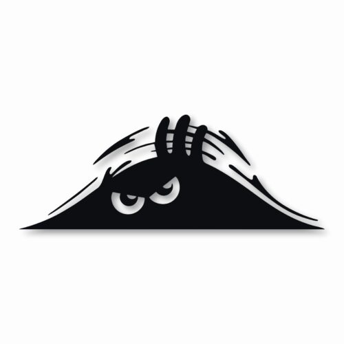 Monster Eye Peeper Scary Trunk - Vinyl Decal Sticker - CHOOSE Size & Color