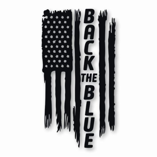 American Flag Back The Blue 2 - Vinyl Decal Sticker - CHOOSE Size & Color