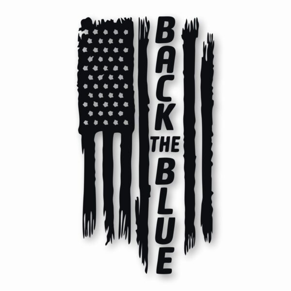10-152.jpg American Flag Back The Blue 2 - Vinyl Decal Sticker - CHOOSE Size & Color