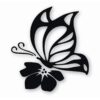 Butterfly On Flower - Vinyl Decal Sticker - CHOOSE Size & Color