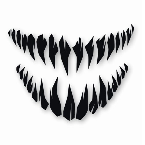 Monster Smile Teeth  - Vinyl Decal Sticker - CHOOSE Size & Color