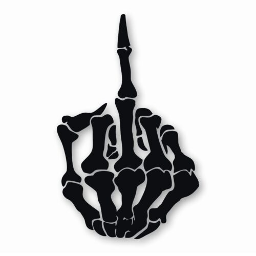 Skeleton Middle Finger Bone - Vinyl Decal Sticker - CHOOSE Size & Color