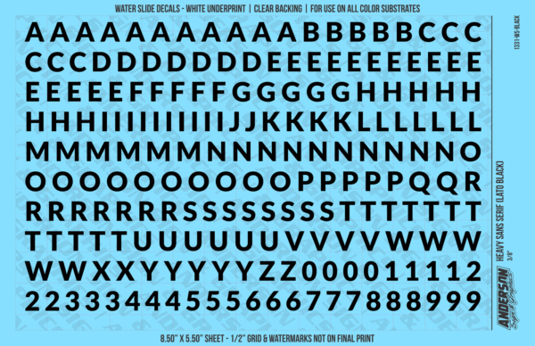 10-175.png ASG Waterslide Decals - Heavy Sans Serif Lettering Numbers 3/8"