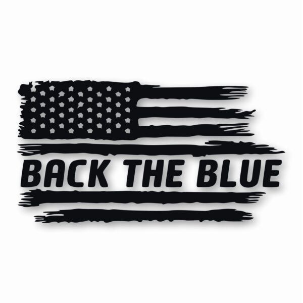 American Flag Back The Blue 1 - Vinyl Decal Sticker - CHOOSE Size & Color