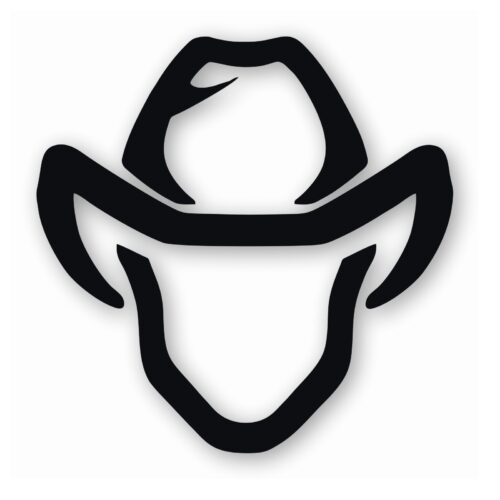 Cowboy Head Hat Western - Vinyl Decal Sticker - CHOOSE Size & Color