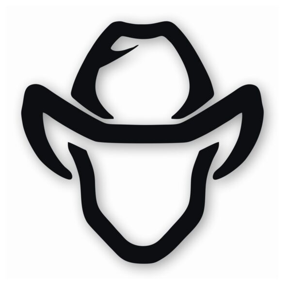 Cowboy Head Hat Western - Vinyl Decal Sticker - CHOOSE Size & Color
