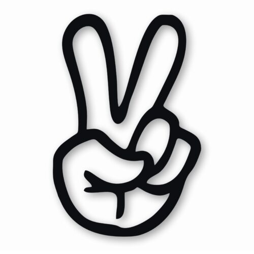 Peace Hand Sign - Vinyl Decal Sticker - CHOOSE Size & Color