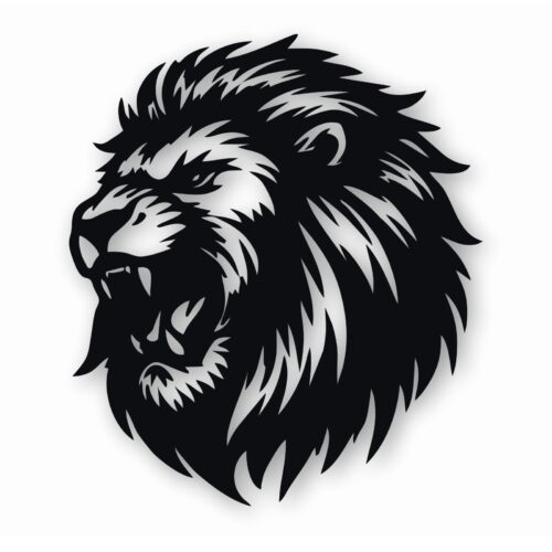LION Silloutte Detailed Head - Vinyl Decal Sticker - CHOOSE Size & Color