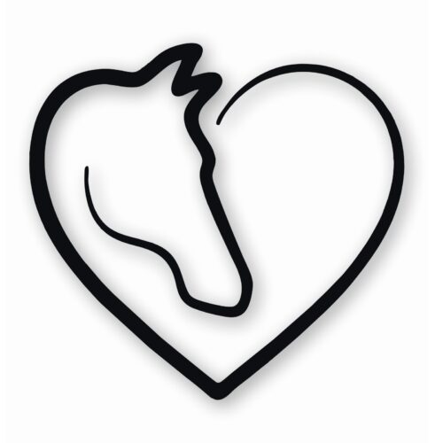Love Heart Horses - Vinyl Decal Sticker - CHOOSE Size & Color