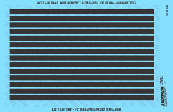 ASG Waterslide Decals - Solid Stripes Set 1/4"