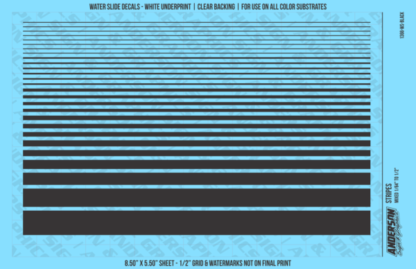 ASG Waterslide Decals - Solid Stripes Set Mixed Sizes