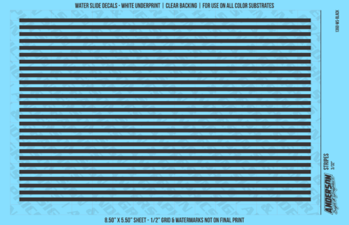 ASG Waterslide Decals - Solid Stripes Set 3/32"