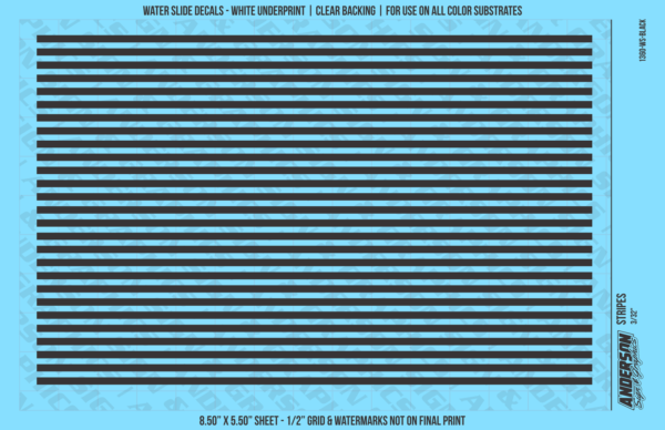 ASG Waterslide Decals - Solid Stripes Set 3/32"