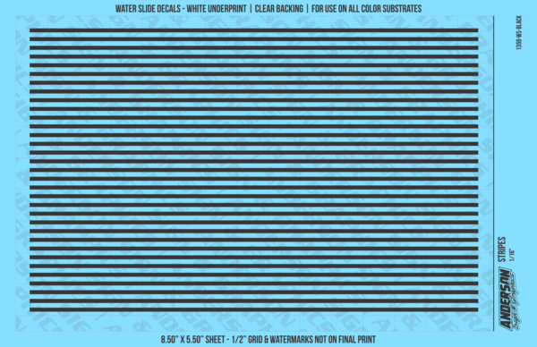 ASG Waterslide Decals - Solid Stripes Set 1/16"