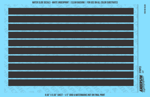 ASG Waterslide Decals - Solid Stripes Set 3/8"