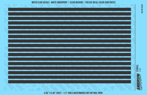 ASG Waterslide Decals - Solid Stripes Set 3/16"