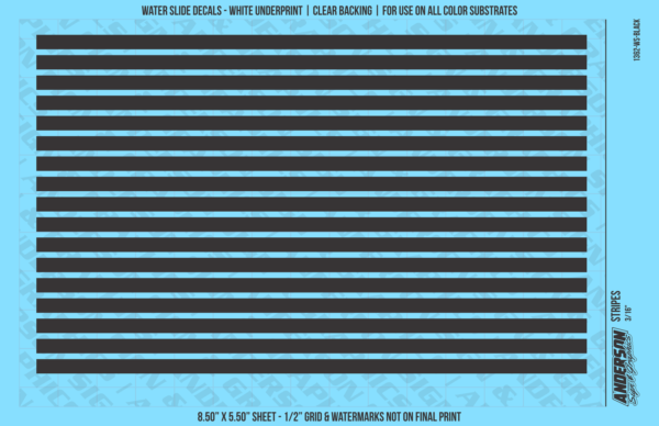 ASG Waterslide Decals - Solid Stripes Set 3/16"