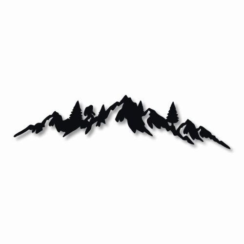 MOUNTAIN RANGE LANDSCAPE Sasquatch - Vinyl Decal Sticker - CHOOSE Size & Color