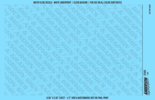 ASG Waterslide Decals - Solid 5-Point Stars Set 1/64"
