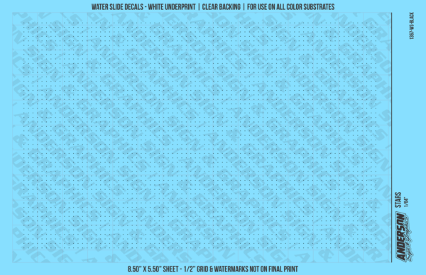 ASG Waterslide Decals - Solid 5-Point Stars Set 1/64"