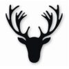 Deer Antler Head Silhouette - Vinyl Decal Sticker - CHOOSE Size & Color