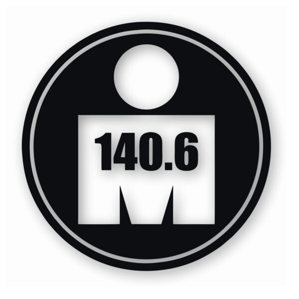 140.6 Full Triathlon Euro Circle - Vinyl Decal Sticker - CHOOSE Size & Color