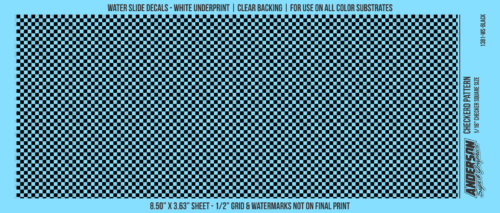 ASG Waterslide Decals - Checkered Pattern 1/16" Squares