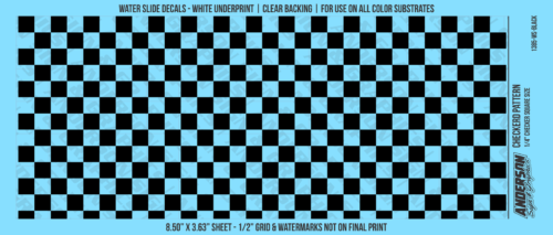 ASG Waterslide Decals - Checkered Pattern 1/4" Squares