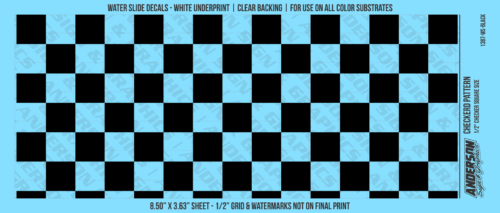 ASG Waterslide Decals - Checkered Pattern 1/2" Squares