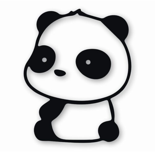 Panda Sitting - Vinyl Decal Sticker - CHOOSE Size & Color