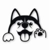 Husky Peeking Dog Wave - Vinyl Decal Sticker - CHOOSE Size & Color