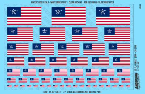 ASG Waterslide Decals - US Flag Great Star – 20 Star