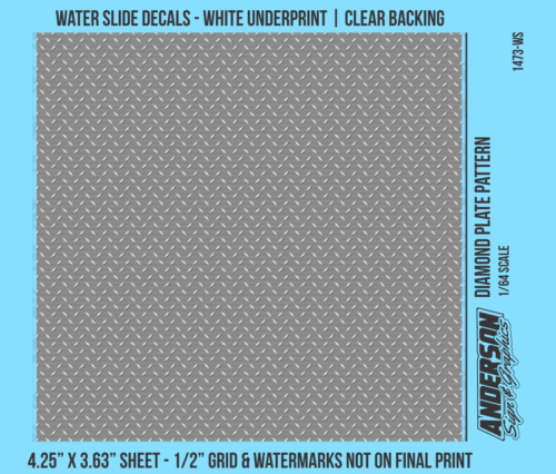 ASG Waterslide Decals - 1/64 Diamond Plate Pattern