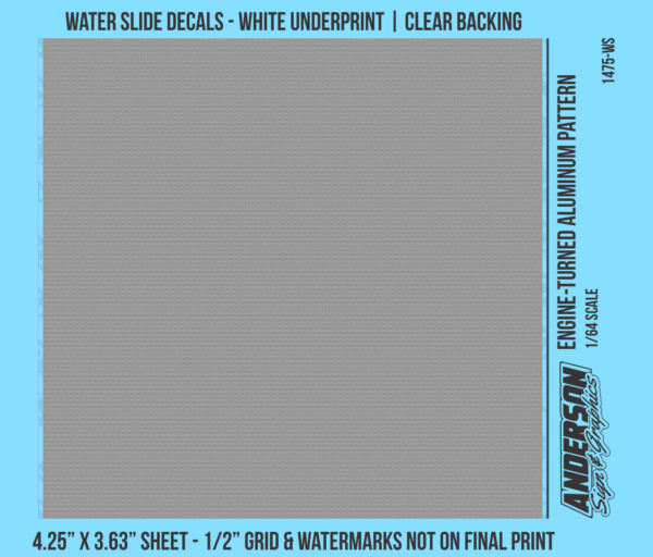 ASG Waterslide Decals - 1/64 Engine-Turned Aluminum Pattern