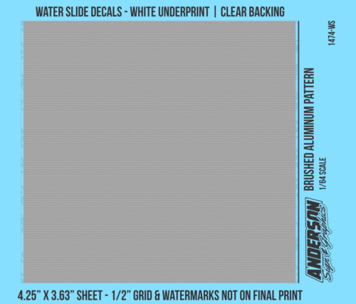 ASG Waterslide Decals - 1/64 Brushed Aluminum Pattern