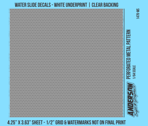 ASG Waterslide Decals - 1/64 Perforated Metal Pattern