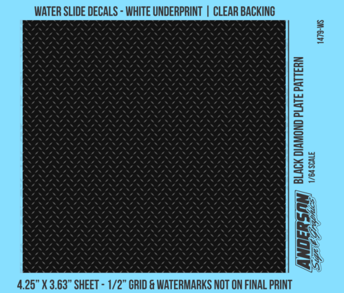 ASG Waterslide Decals - 1/64 Black Diamond Plate Pattern
