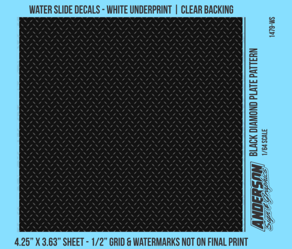 ASG Waterslide Decals - 1/64 Black Diamond Plate Pattern