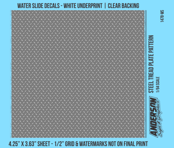 ASG Waterslide Decals - 1/64 Steel Tread Plate Pattern