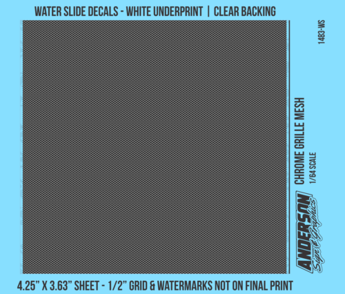 ASG Waterslide Decals - 1/64 Chrome Grille Mesh