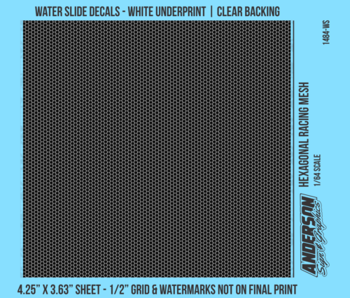 ASG Waterslide Decals - 1/64 Hexagonal Racing Mesh