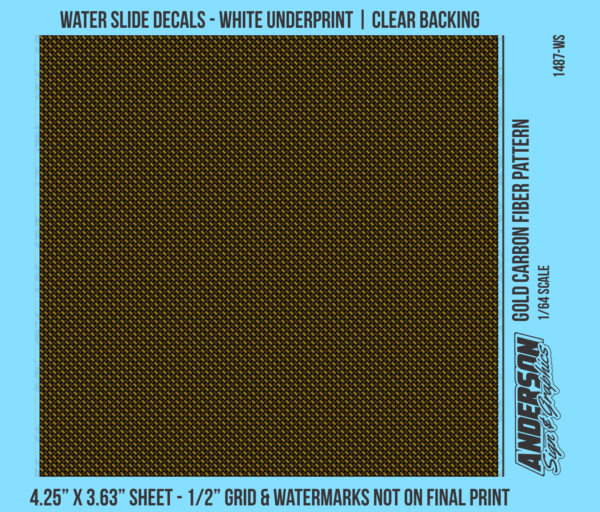 ASG Waterslide Decals - 1/64 Gold Carbon Fiber Pattern