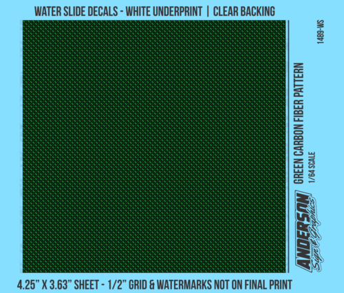 ASG Waterslide Decals - 1/64 Green Carbon Fiber Pattern