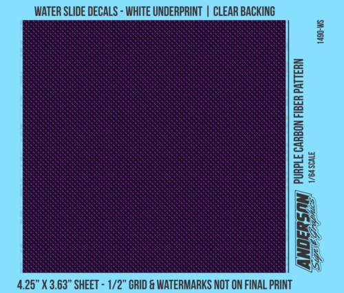 ASG Waterslide Decals - 1/64 Purple Carbon Fiber Pattern