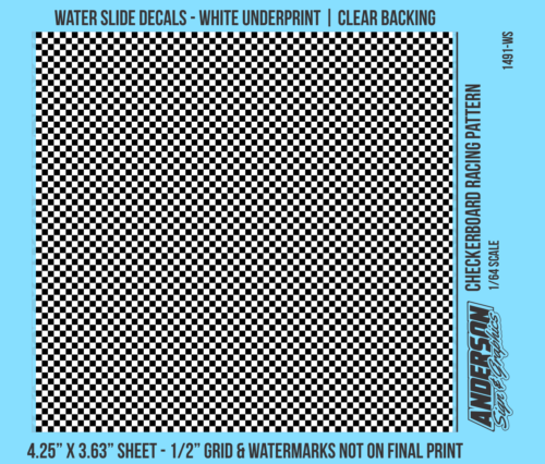 ASG Waterslide Decals - 1/64 Checkerboard Racing Pattern