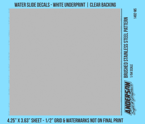 ASG Waterslide Decals - 1/64 Brushed Stainless Steel Pattern
